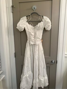 h&m blue white dress Emily Beaded Maxi Dress in Blue/White main image 1